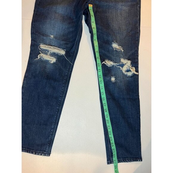 Old Navy Power Straight High Rise Jeans Distressed Secret Slim Pockets Blue W30 - Picture 5 of 9